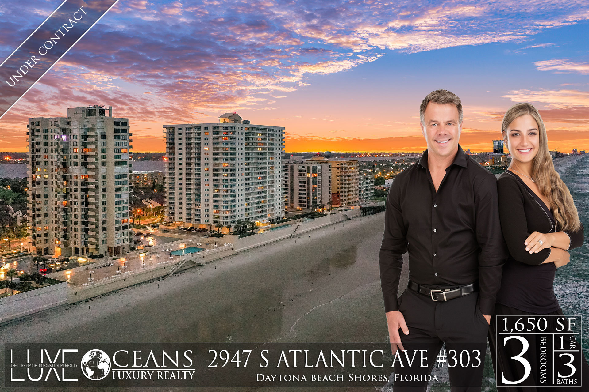 Oceans Seven Condos For Sale Oceanfront Real Estate at 2947 S Atlantic Ave Daytona Beach Shores, FL  Unit 303 Under Contract