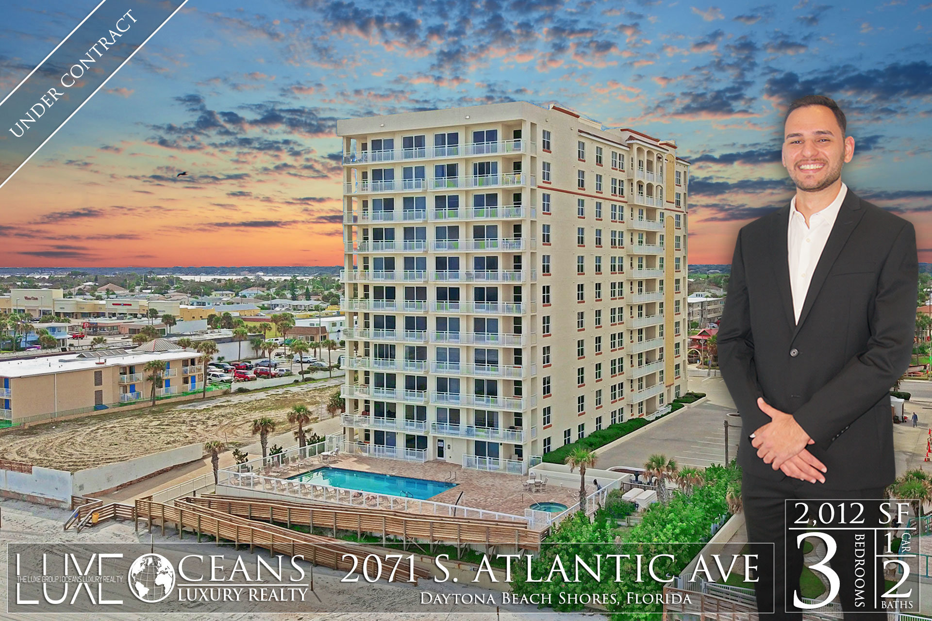 Opus Condos For Sale Oceanfront Real Estate at 2071 S Atlantic Ave Daytona Beach Shores, FL Under Contract 