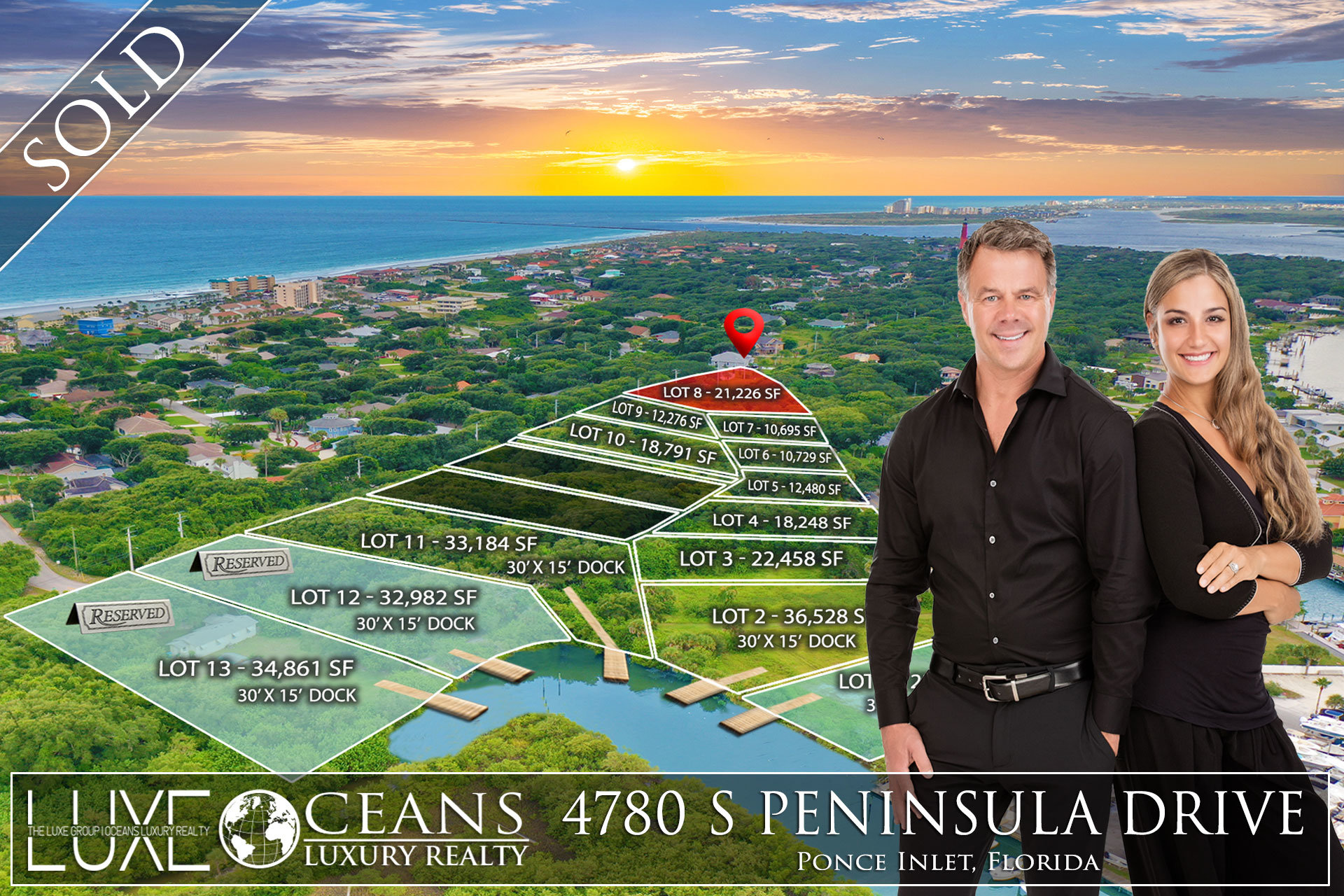 Ponce Inlet Real Estate For Sale. 4780 S Peninsula Drive Beachside Inlet Harbor Estates  land Sold