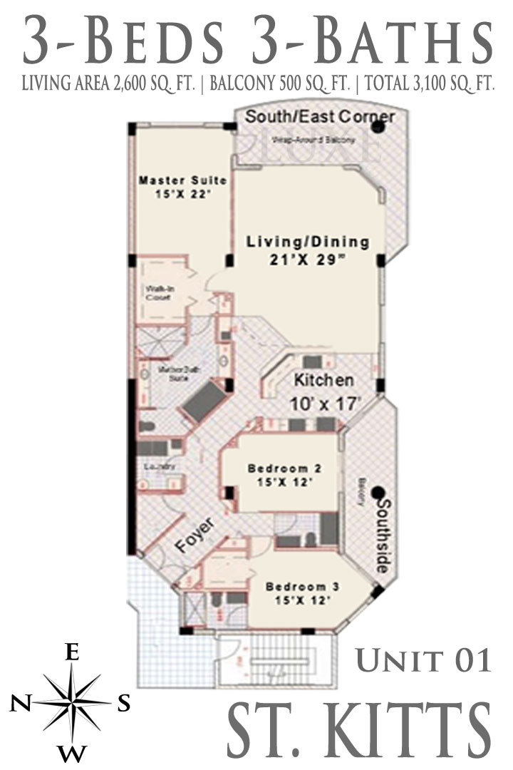 St Kitts Floor Plans 01 Unit Daytona Beach Shores Condos For Sale | 2855 S Atlantic Ave 