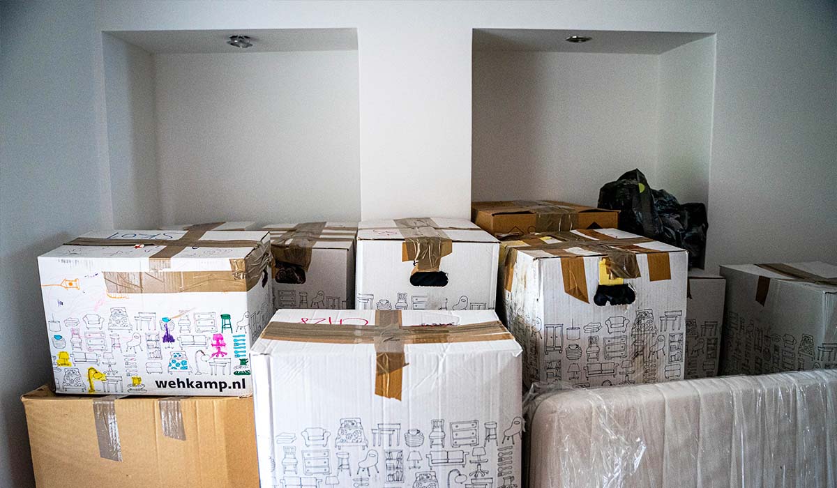 moving boxes in empty room
