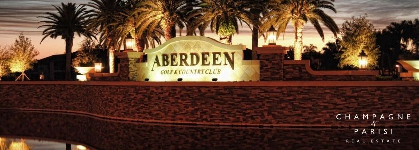 Aberdeen Golf & Country club entrance at twilight