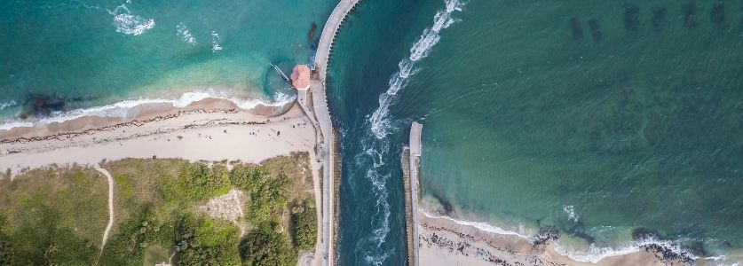 aerial of boynton beach waterfront
