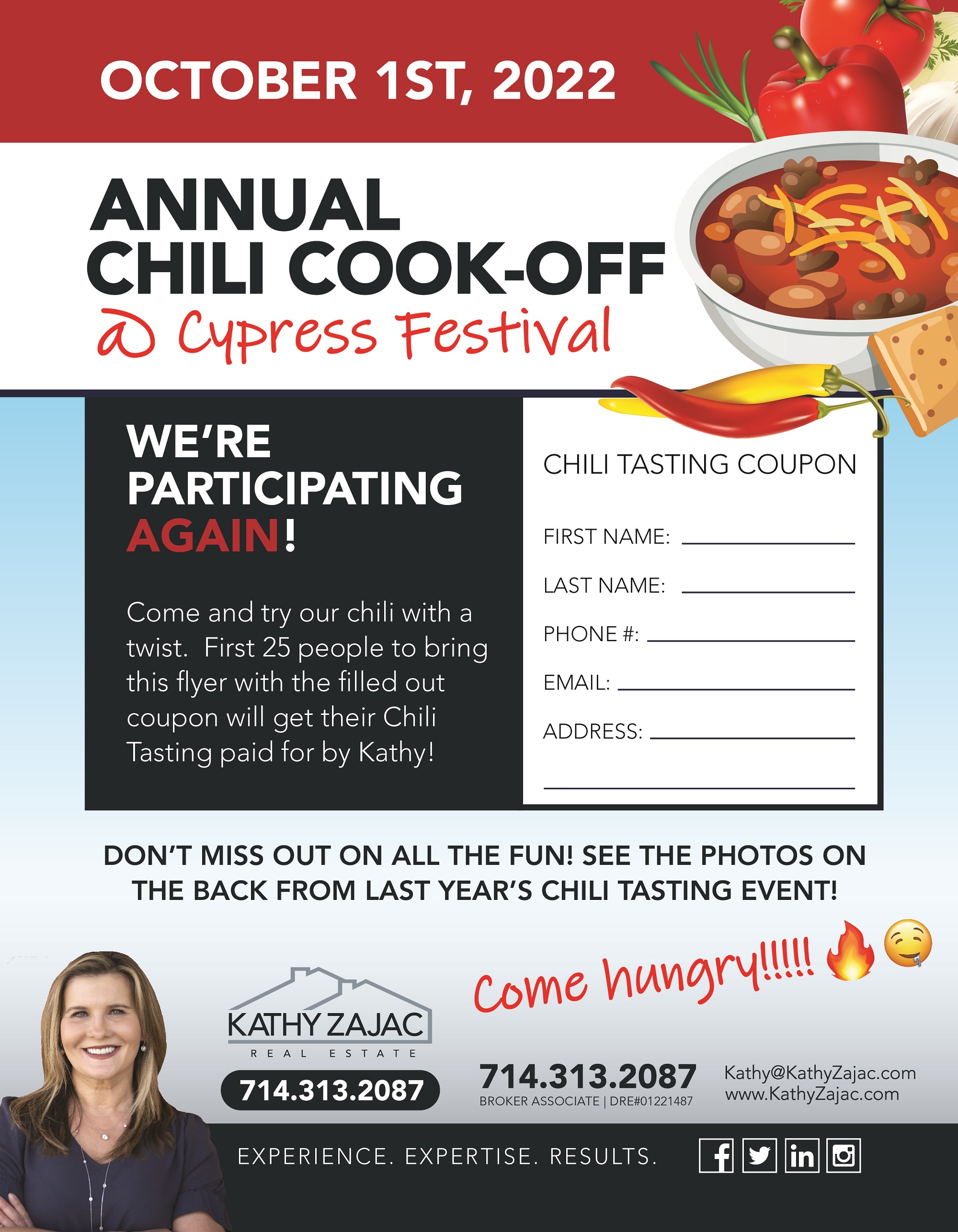 Annual Chili CookOff at Cypress Community Festival October 1st, 2022