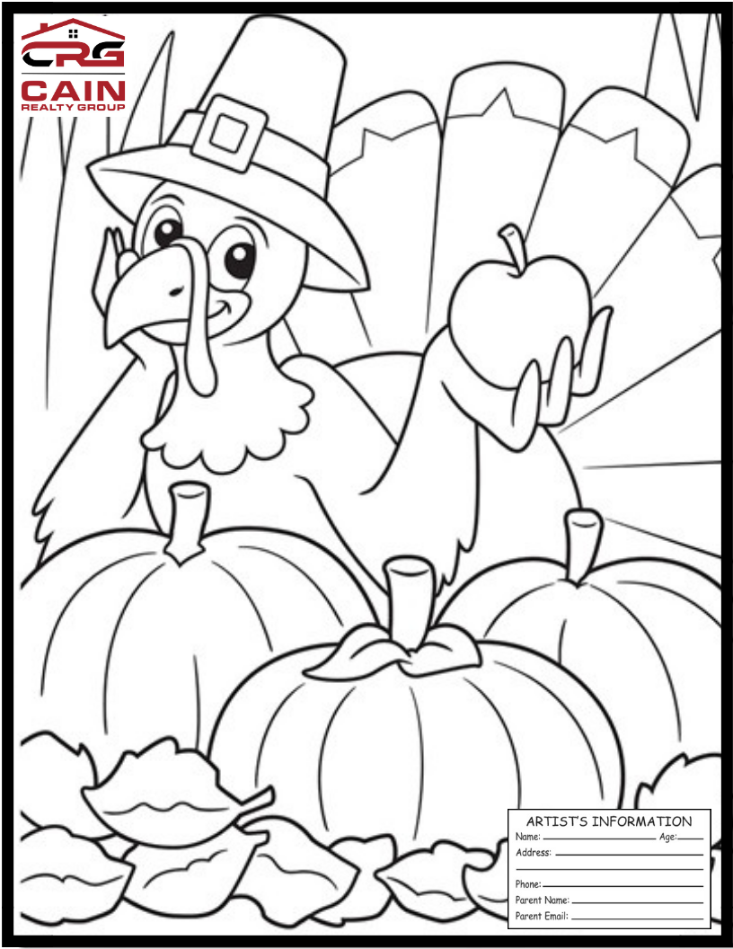 cain realty group october coloring contest