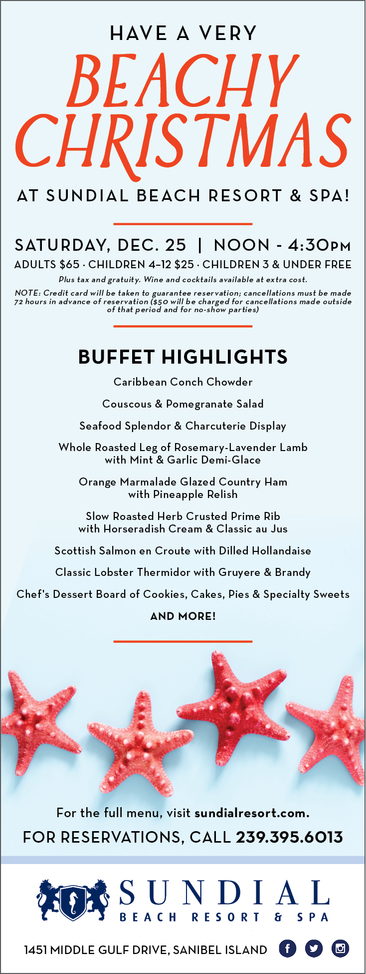 Sundial Sanibel Christmas Buffet