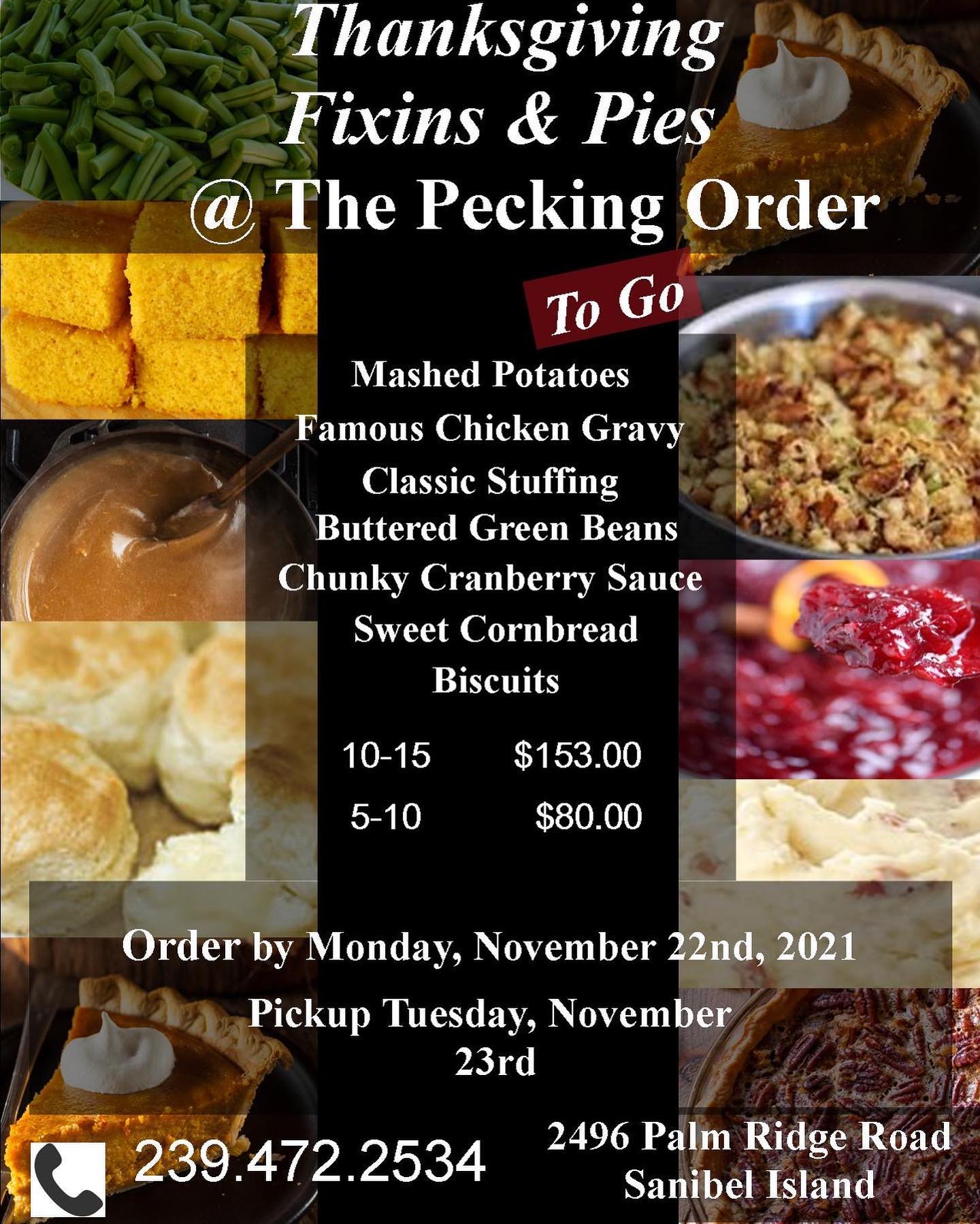 Pecking Order Sanibel Thanksgiving 