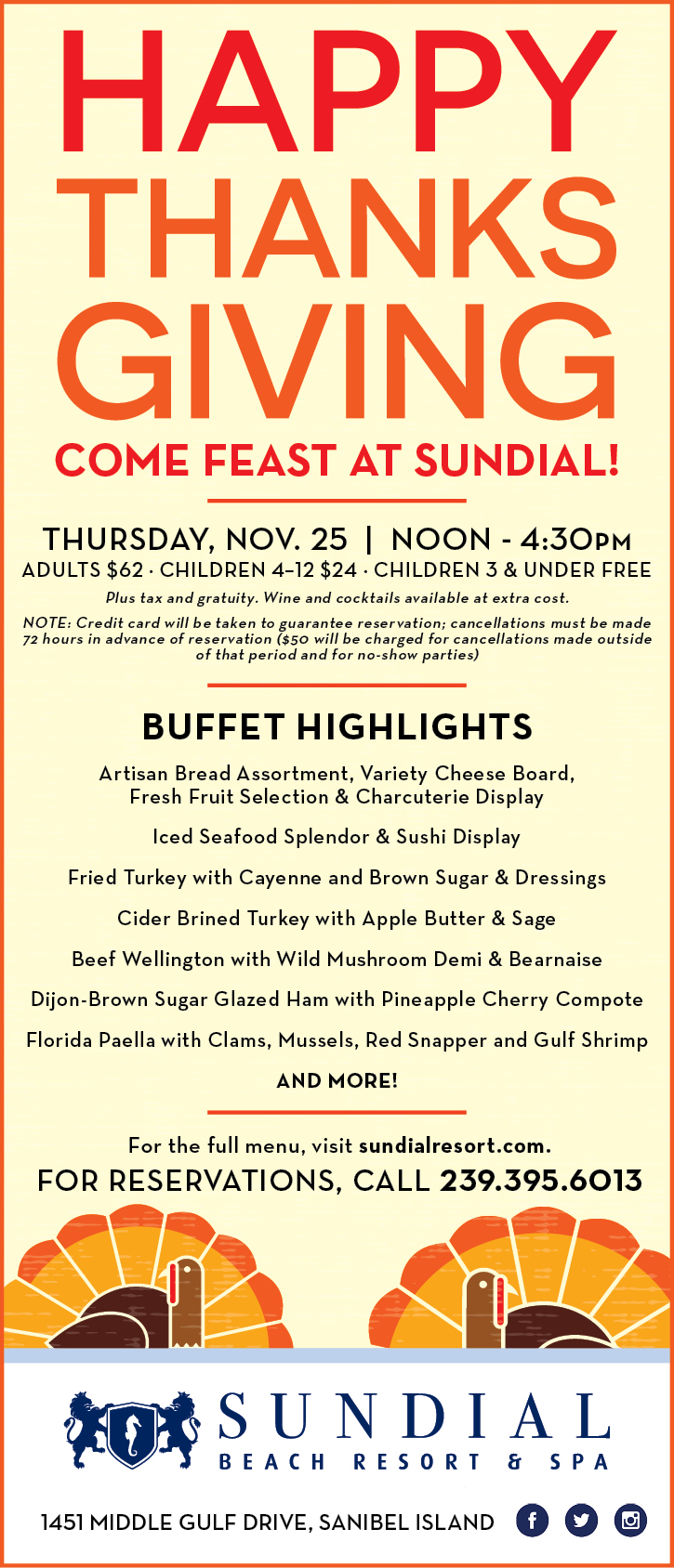The Sundial Sanibel Thanksgiving