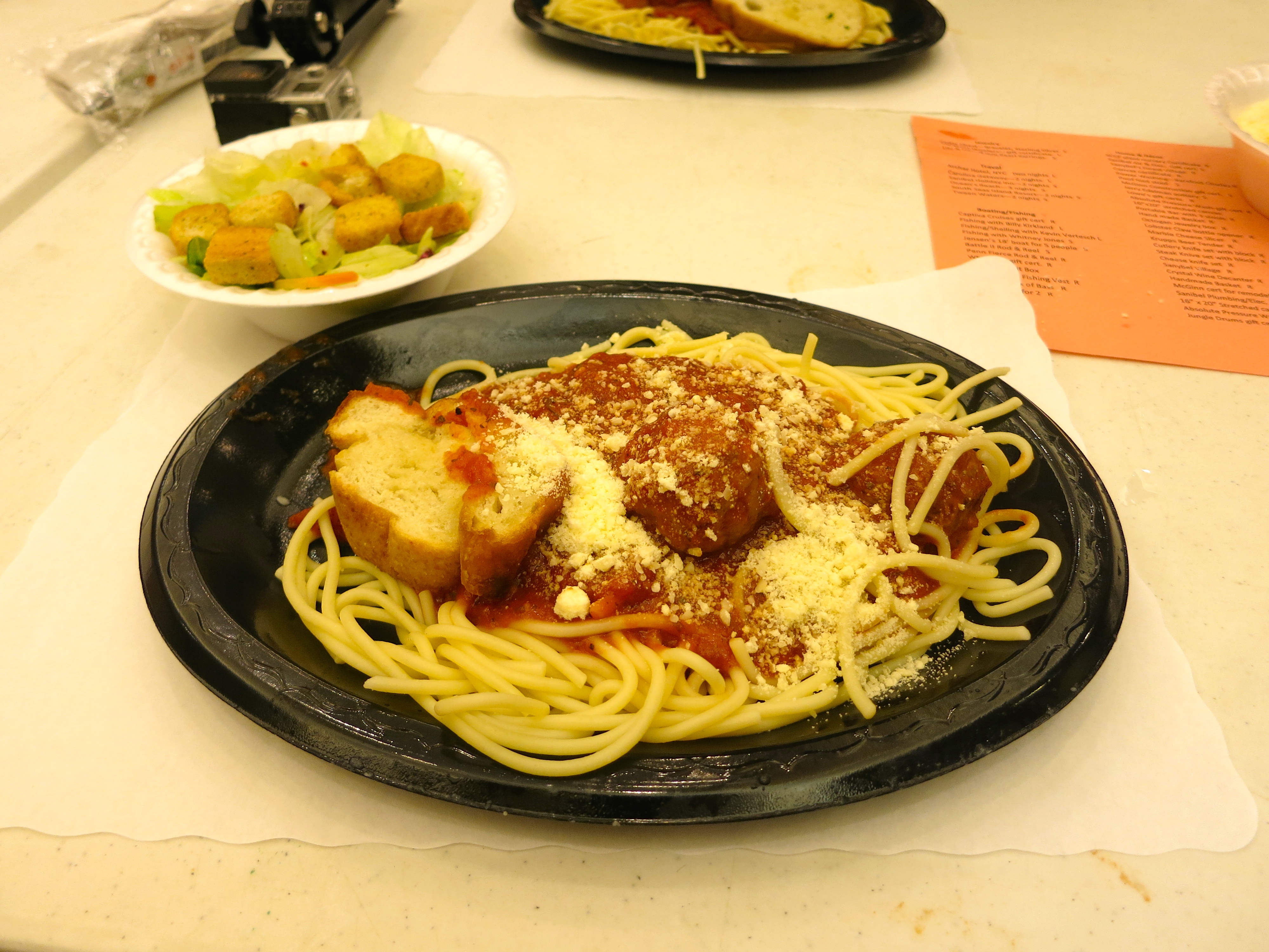 Sanibel Kiwanis Spaghetti Dinner Food