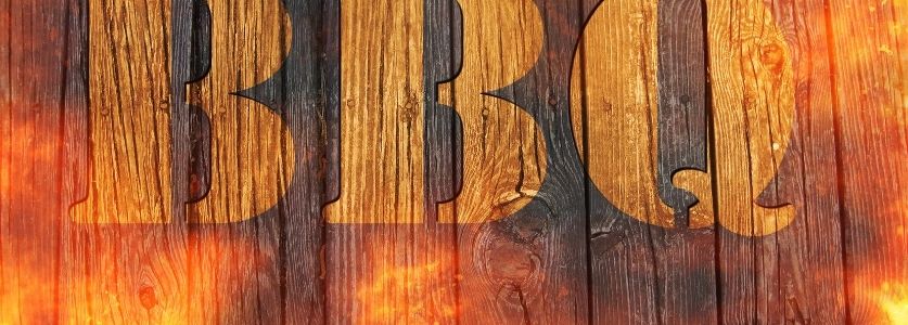 bbq letters on wood background
