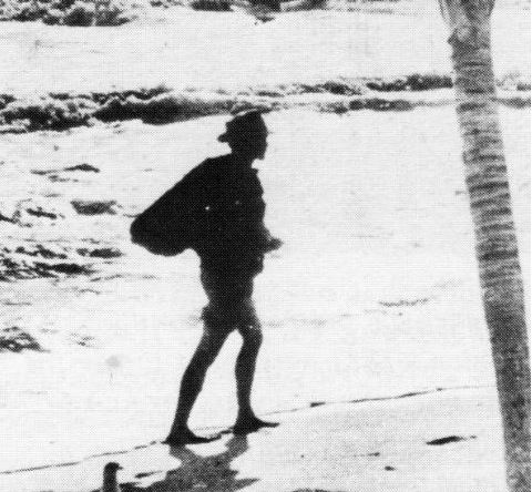 rare photo of barefoot mailman