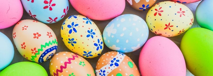 ornately painted easter eggs