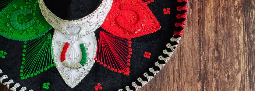 mariachi hat on wooden table