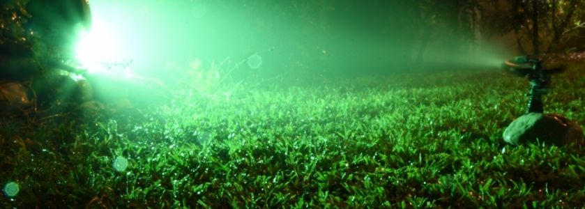 sprinklers running at night sprinklers running at night