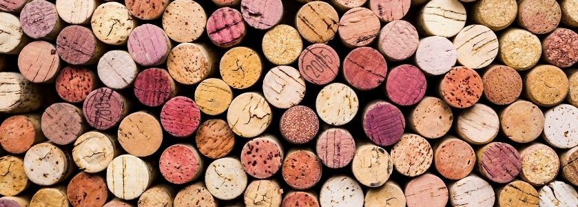 rows of wine corks
