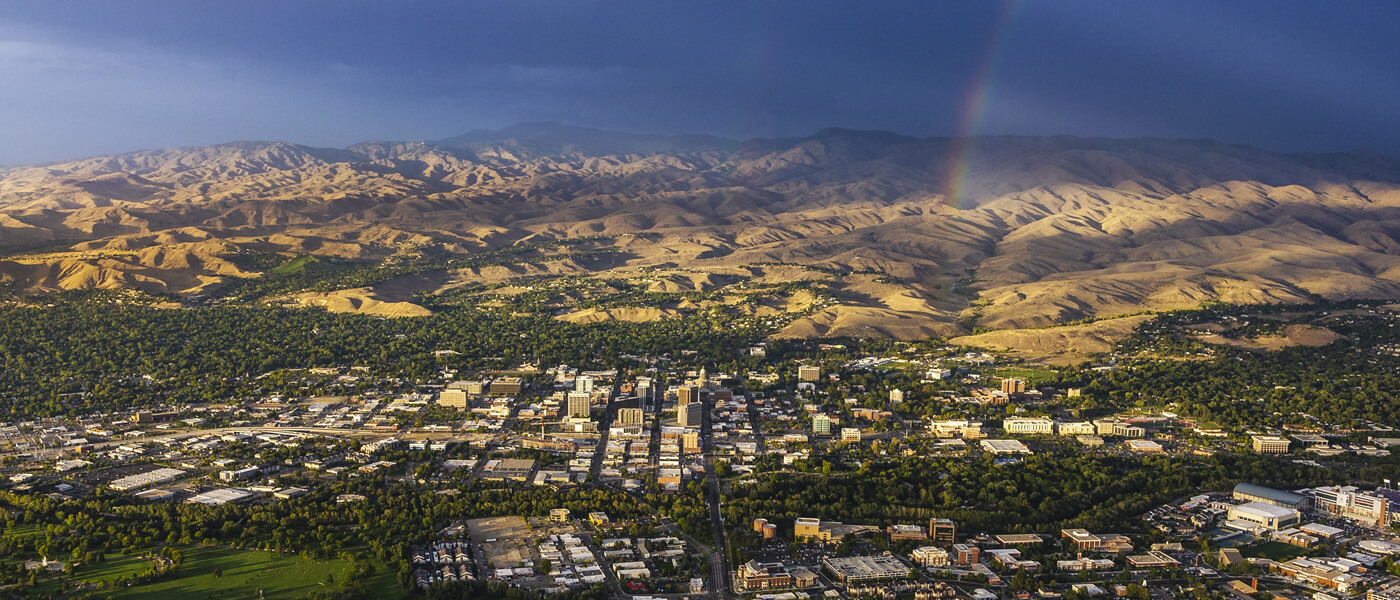 Rainbow over Downtown Boise