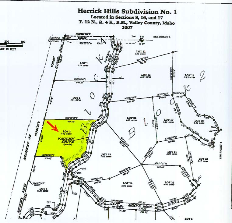 Herrick Hills Subdivision Plat Map