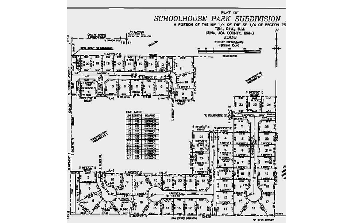 Schoolhouse Park plat map