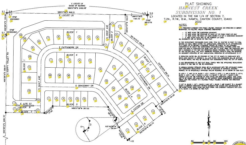 Harvest Creek Subdivision Nampa - Harvest Creek Subdivision Plat Map