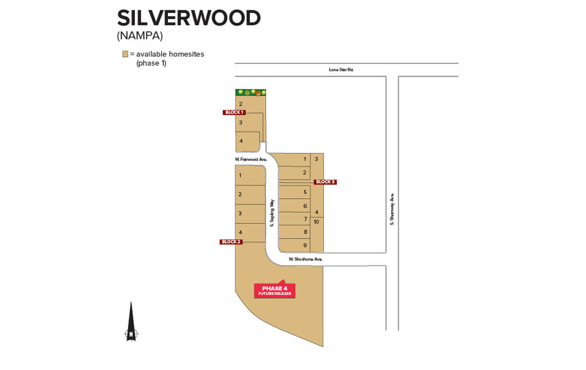 Silverwood Subdivision Nampa ID - Silverwood Plat Map