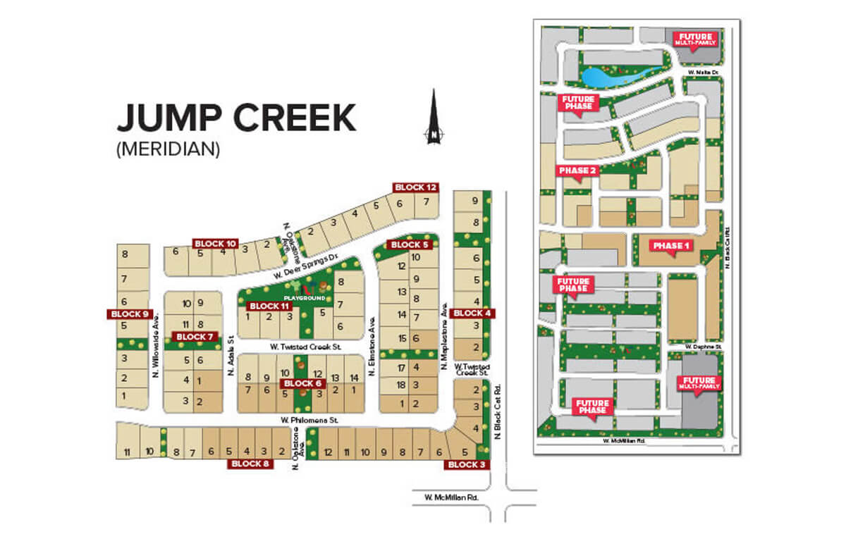 Jump Creek Subdivision Plat Map