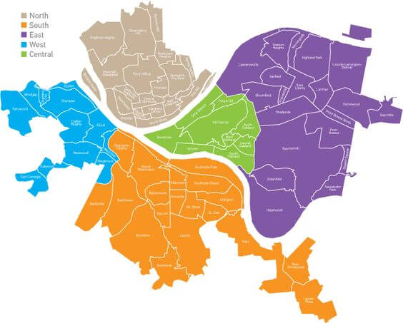 Pittsburgh Area Map