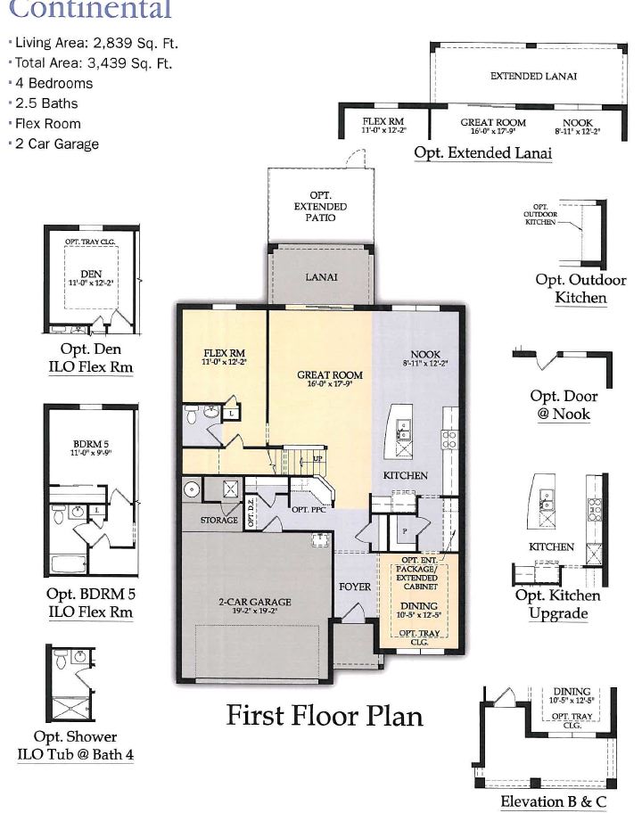 Continental layout in Camden Lakes in Naples, Florida.