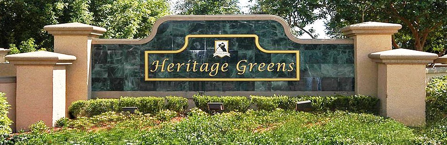 Sign at Heritage Greens in Naples, Florida.