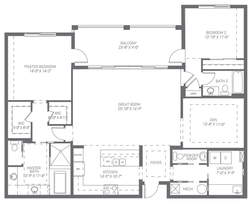 Preview of the Chelsea floor plan in Naples Square in Naples, Florida.