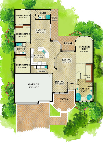 Toscana Floor Plan | Bonita National Golf & Country Club New Construction