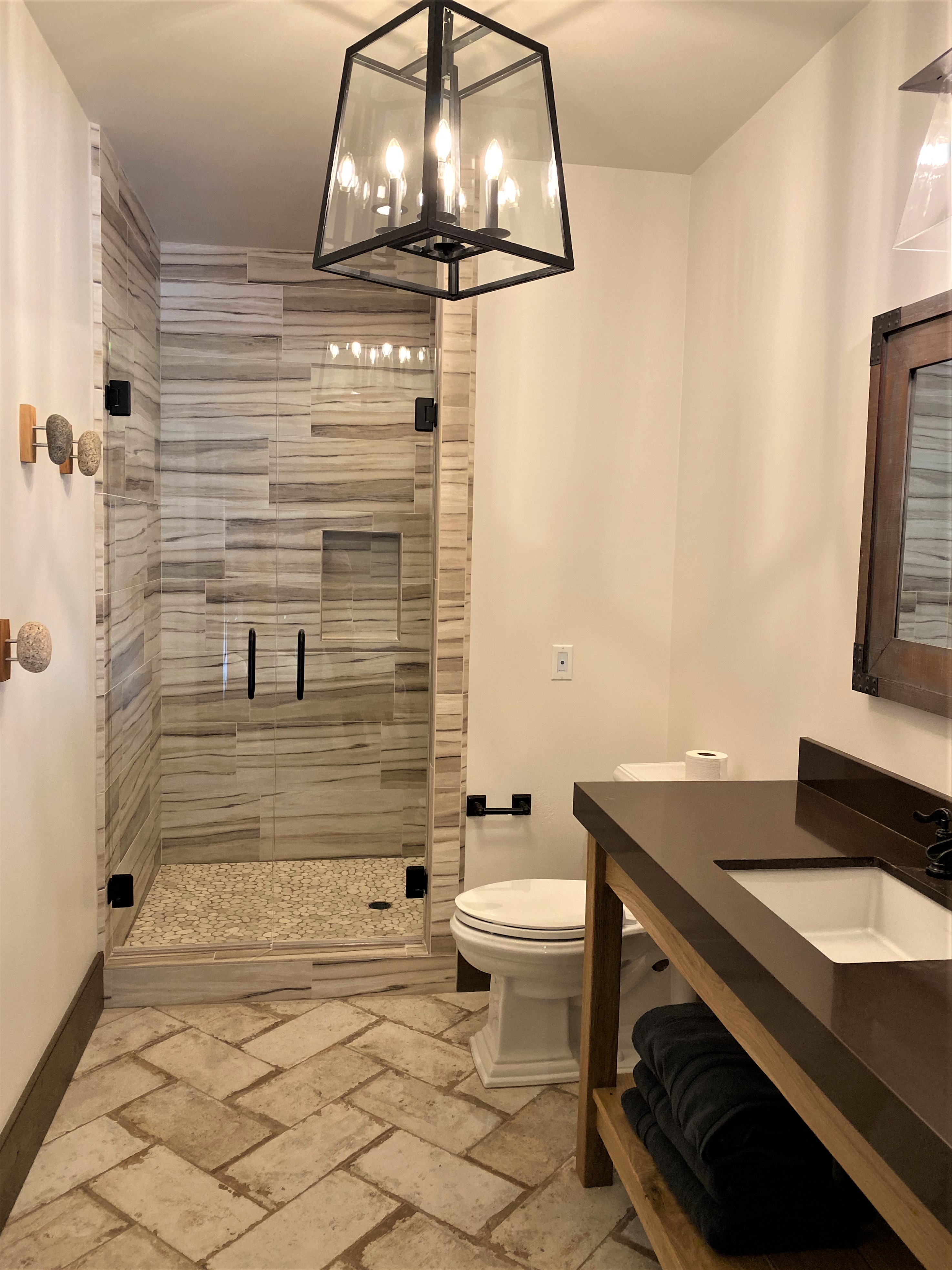 Hillside Highlands Guest Bathroom Incorporating Natural Stone