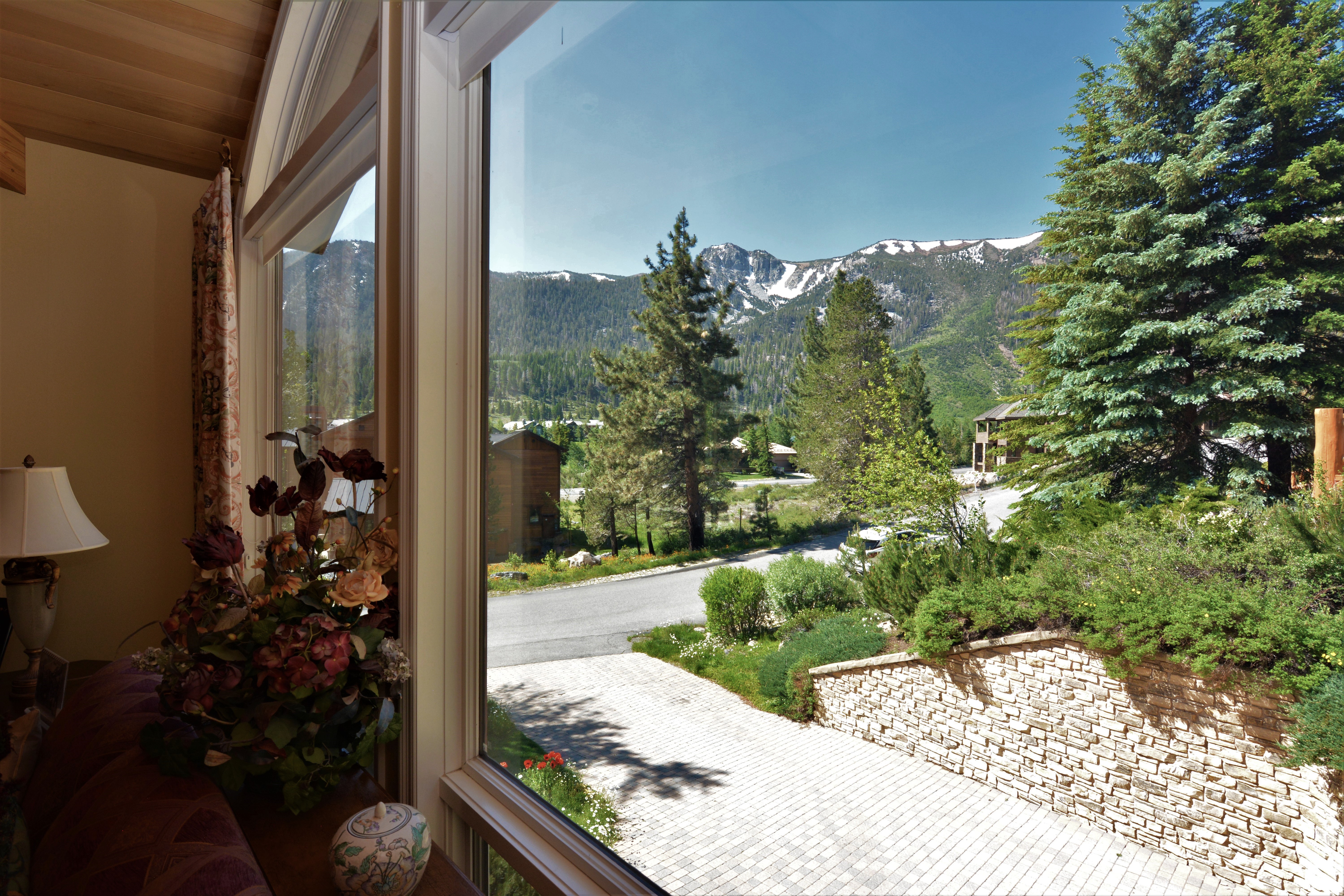 Mountain Views from Snowcreek Custom Home Living Room Window