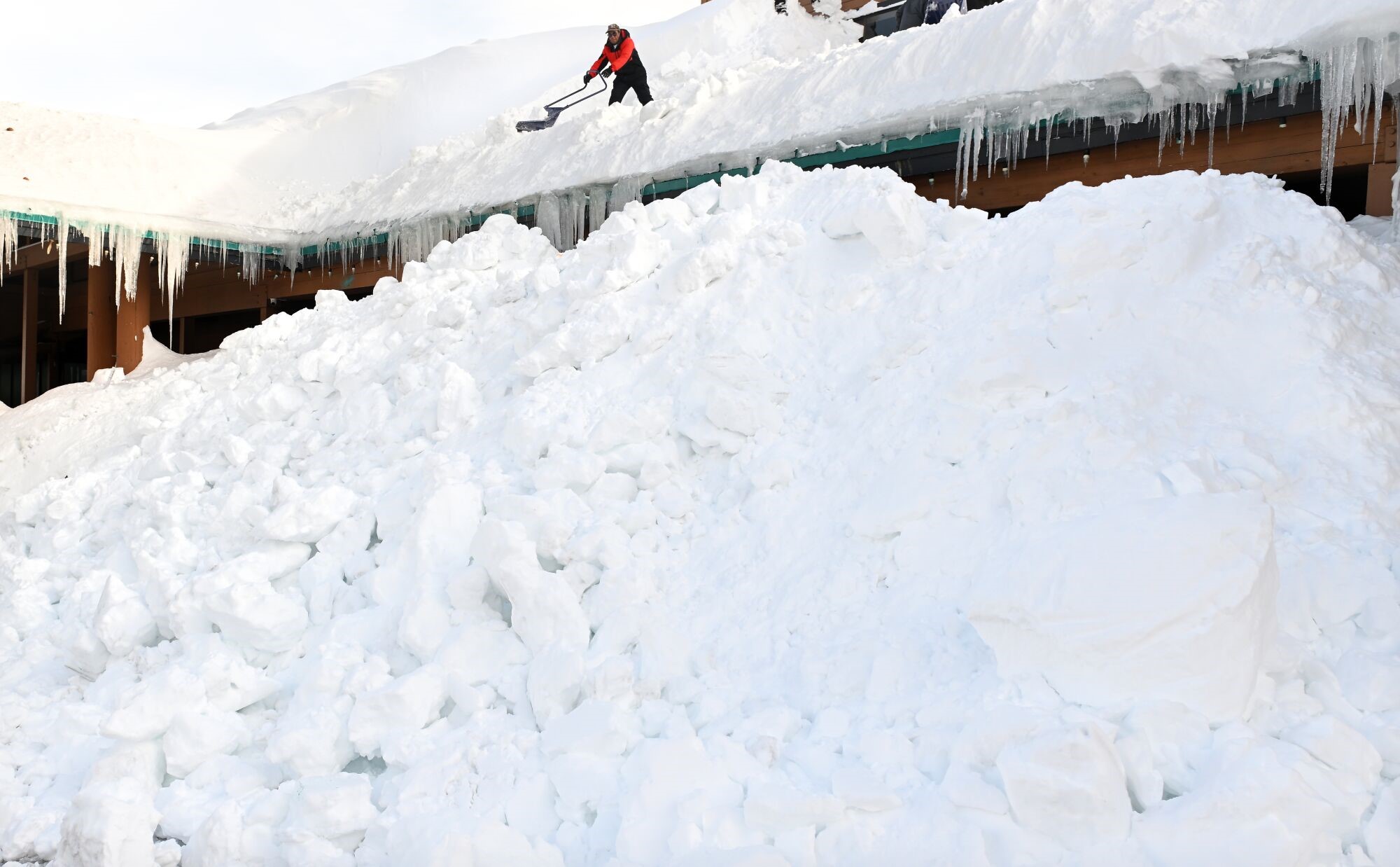 Buried Condo Complex After Series of Storm and Roof Shoveling