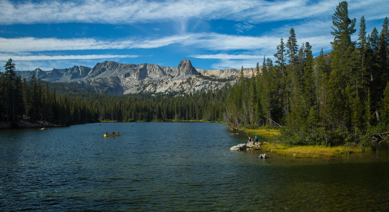 Fishing and Kayaking on Twin Lakes in Mammoth