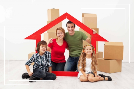 Happy homeowners of a new property in Texas