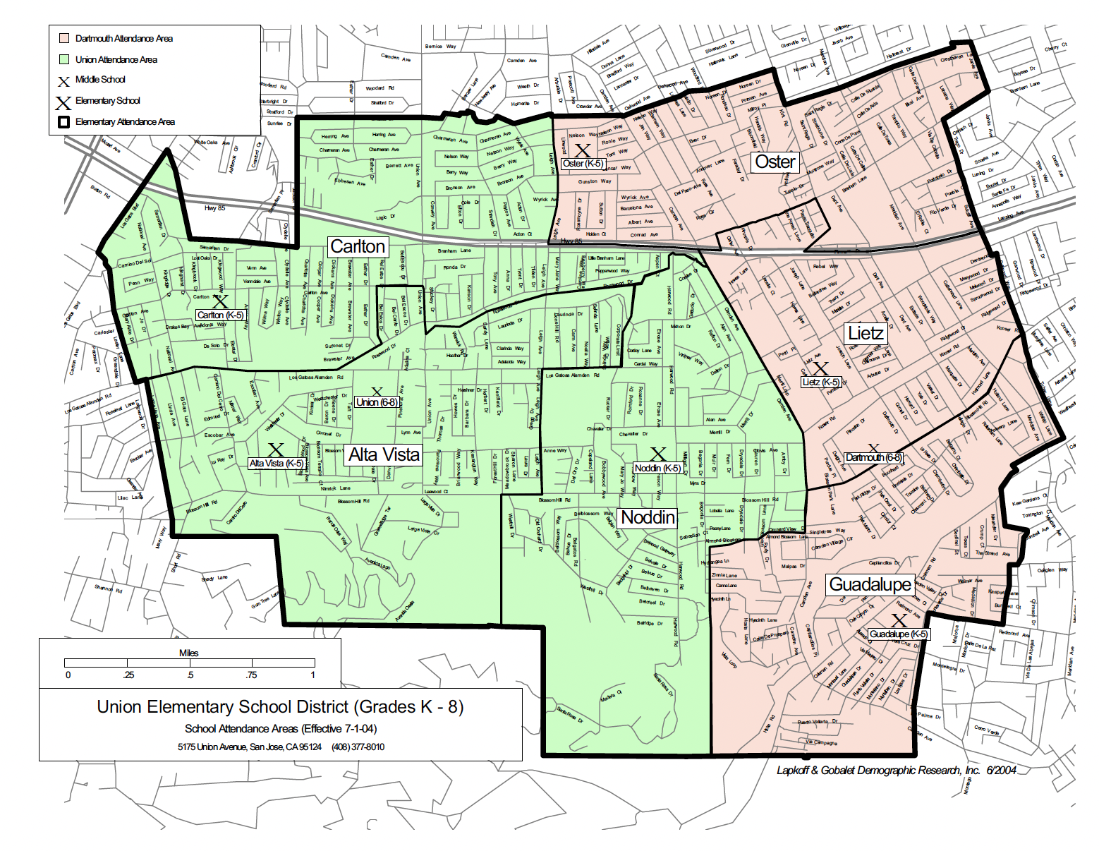 Union School District Map San Jose