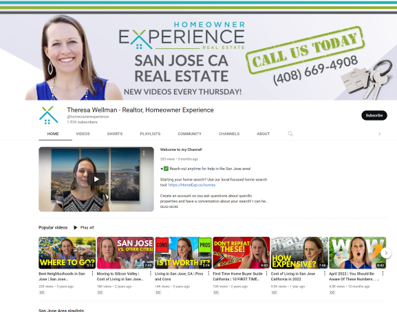 Homeowner Experience YouTube San Jose Housing market videos