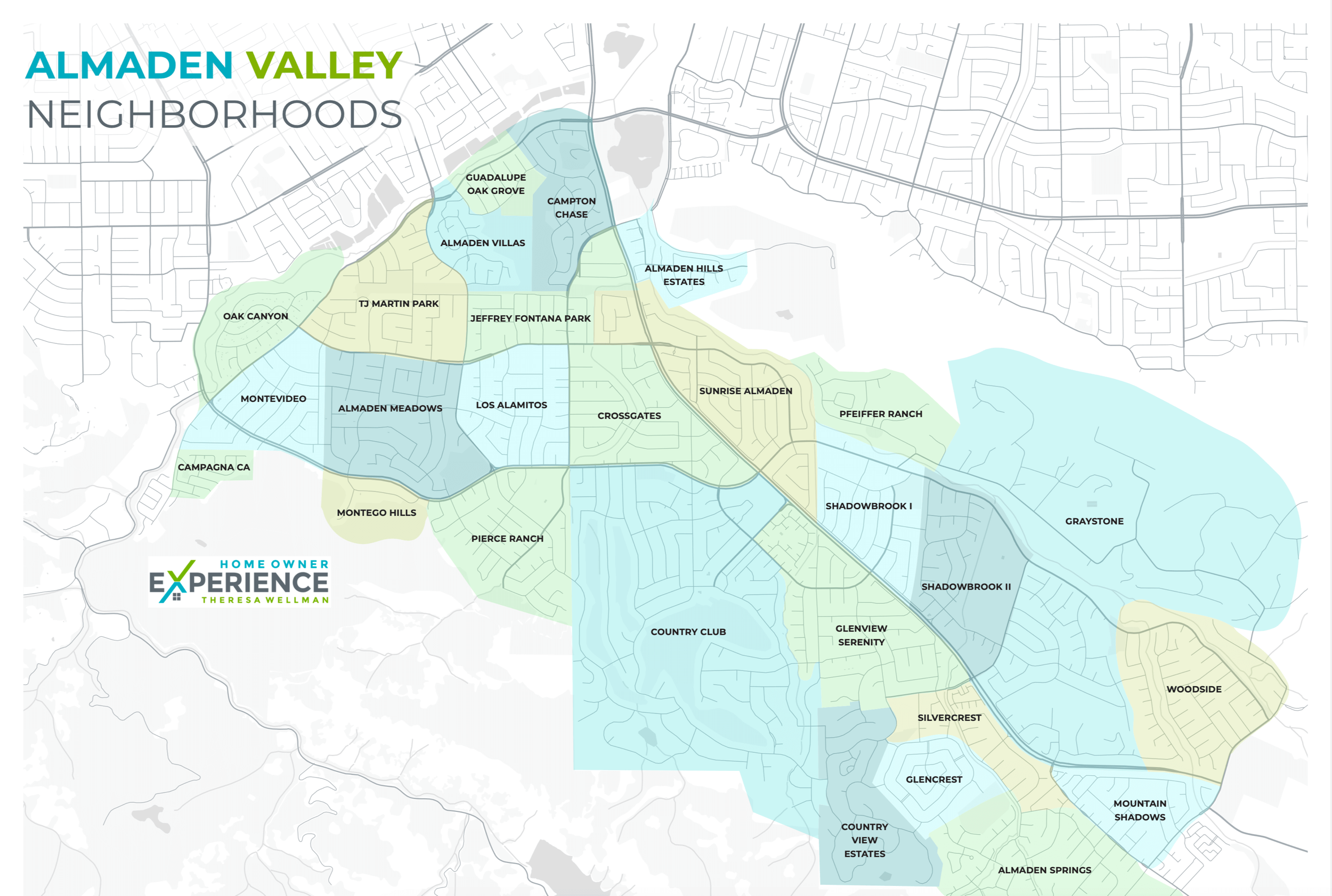 Almaden Valley Neighborhoods Map