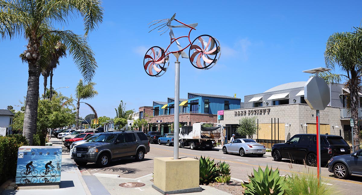 cedros design district - bicycle art installation