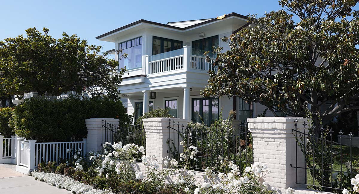 white, 2-story beachfront home in coronado