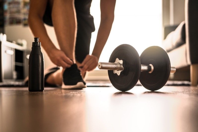 Exercising at Home Gym