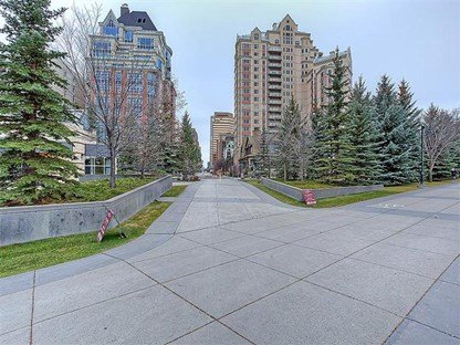 Sidewalk Leading to La Caille Parke Place Condos, Calgary, Alberta, Canada