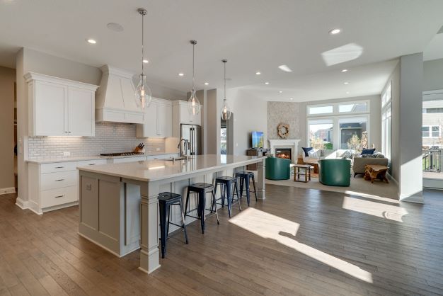 Kitchen and living room staged by a top realtor in Mpls