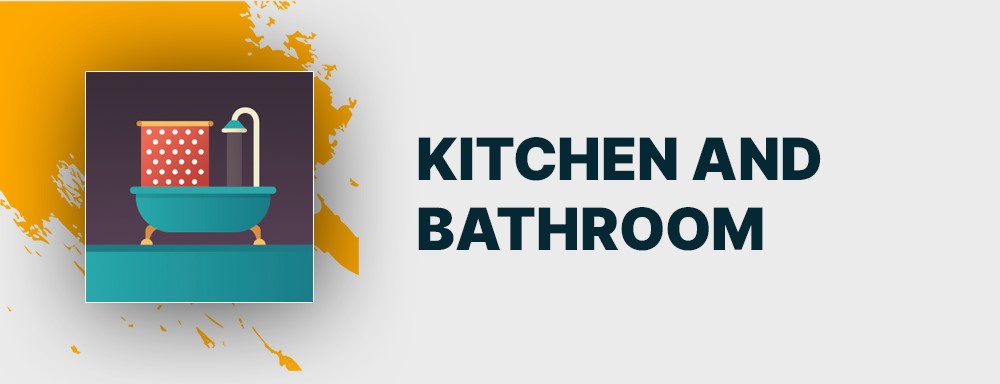 Kitchen and bathroom