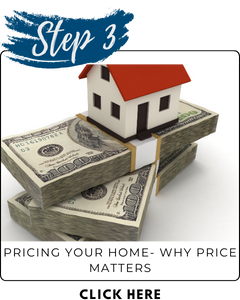 Step 3 picture of a house sitting on a pile of money- pricing your home