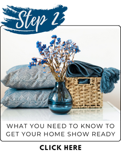 Step 2 Picture of flowers in a vase pillows, blanket- getting your home show ready