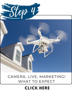 Step 4 a drone flying over a house- what to expect when marketing your home