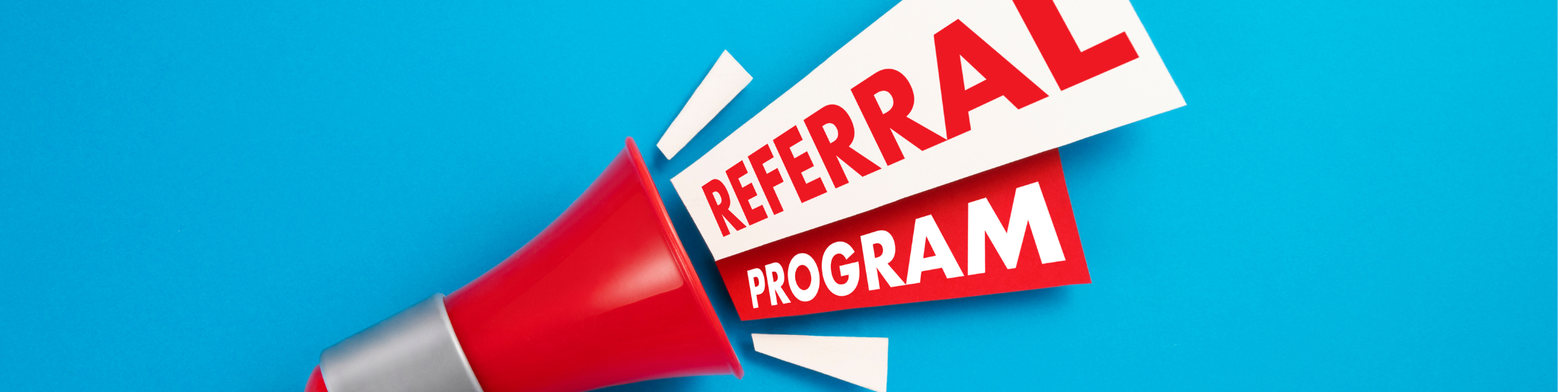 A megaphone that has referral program blasting out