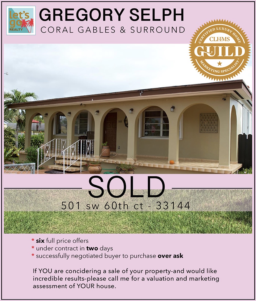 SOLD 501 SW 60th Ct 33144 #graypark coral gables #gregoryselph