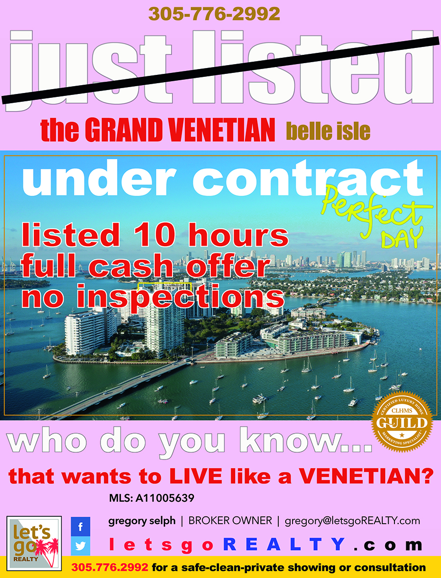 PENDING SALE 10 venetian way unit 405 miami beach FL 33139 #gregoryselph